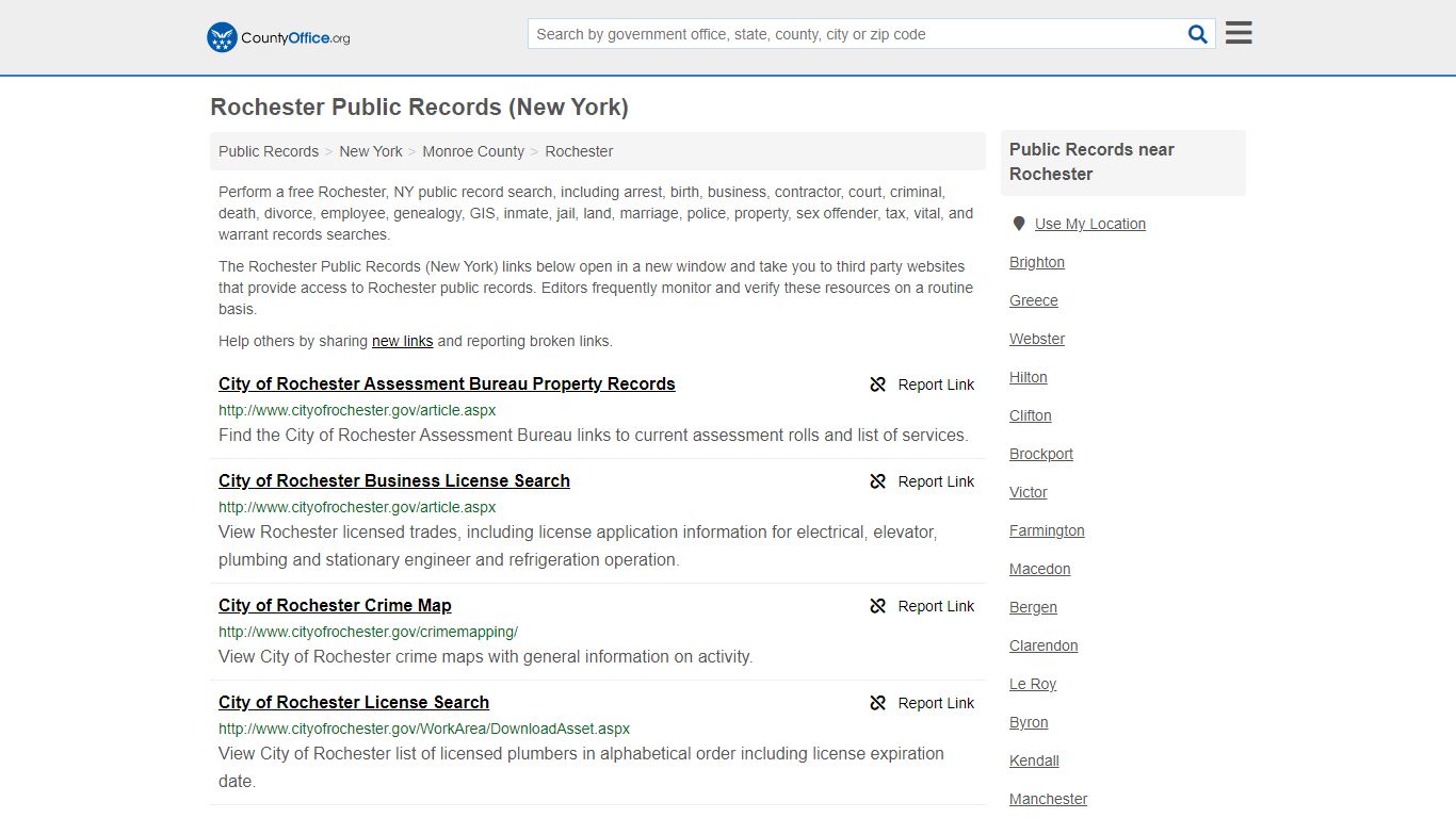 Public Records - Rochester, NY (Business, Criminal, GIS ...